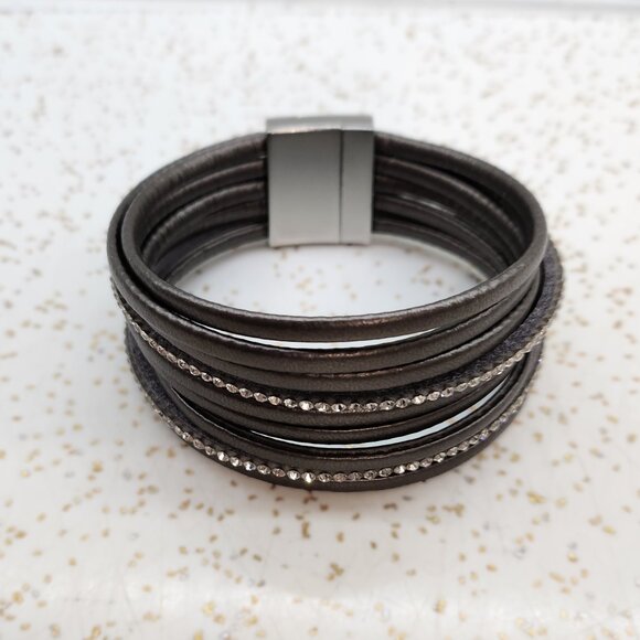 BFD-Multi Strand Bracelet with Rhinestones - Picture 4 of 6